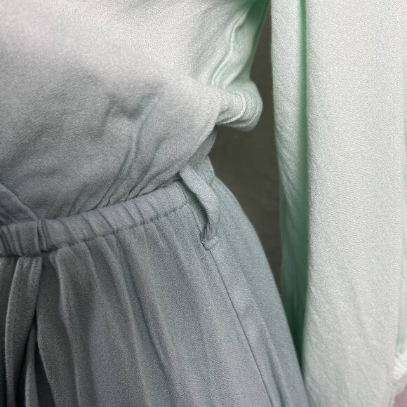 Young Fabulous & Broke Ocean Ombre midi dress asymmetrical ruffle faux wrap M - Picture 6 of 10